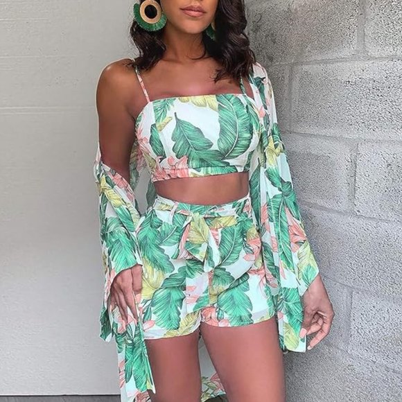 Other - 3pack Floral print bikini swimsuit & kimono